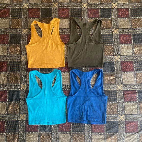 SOLD - 4 Racerback Cropped Tank Tops Small - Picture 2 of 6
